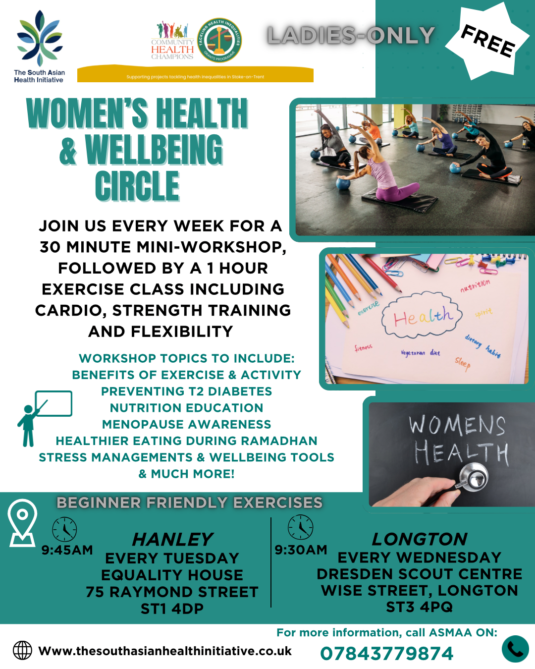 Women's Health & Wellbeing Circles programme flyer